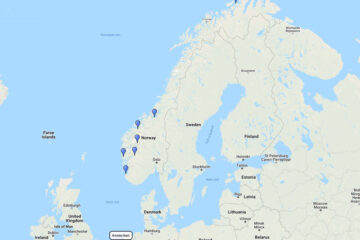 14-day cruise to Eidfjord, Skjolden, Andalsnes, Trondheim, Hammerfest, Honningsvag, Bergen & Stavanger