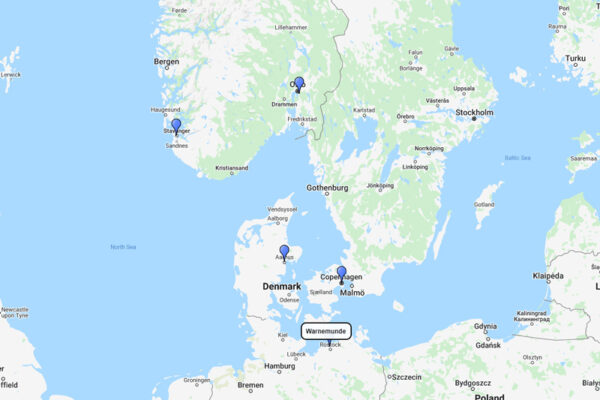 7-day cruise from Warnemunde to Copenhagen, Arhus, Oslo & Stavanger